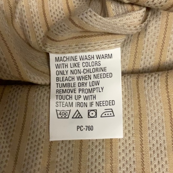 Geoffrey Beene Men's Tan Striped Button Down Shirt - Picture 6 of 6